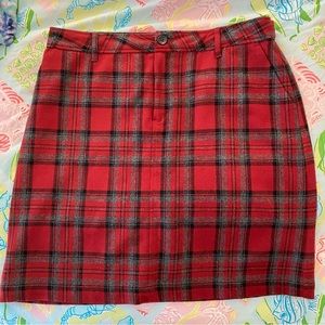 Eddie Bauer size 14 Plaid Wool Blend Skirt